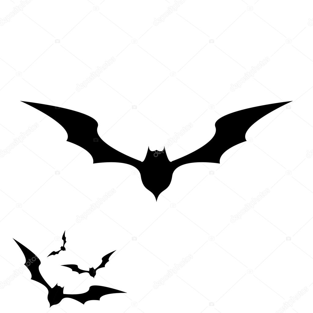 Vector halloween bat icon. vector bat silhouette isolated on white