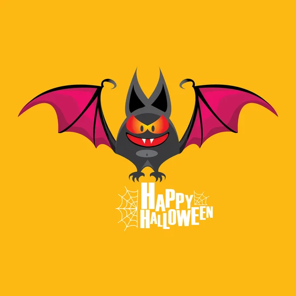 Feliz halloween vector fondo con murciélago — Vector de stock