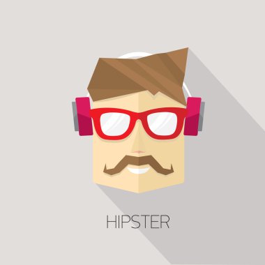 vektör hipster adam simgesi. hippi tarzı
