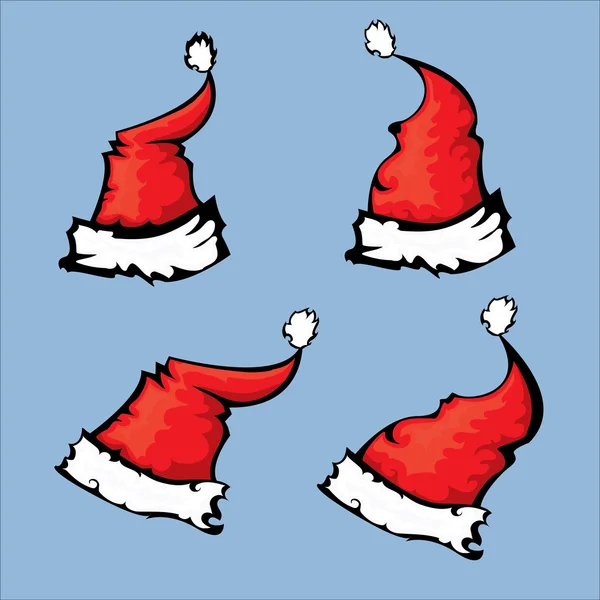 Chapeau de Santa rouge dessin animé vectoriel — Image vectorielle