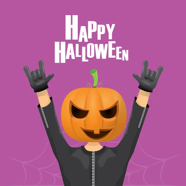 Rock n roll Joyeux Halloween vecteur carte de vœux — Image vectorielle
