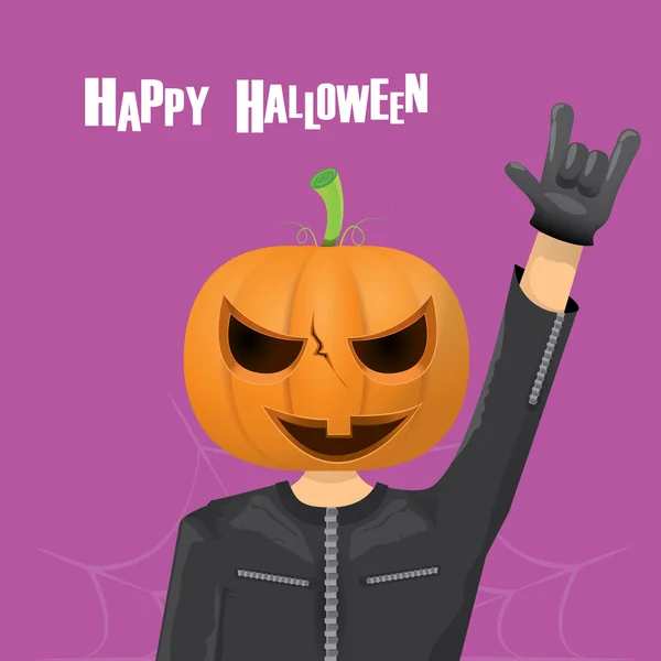 Rock n roll Feliz tarjeta de felicitación vector halloween — Vector de stock