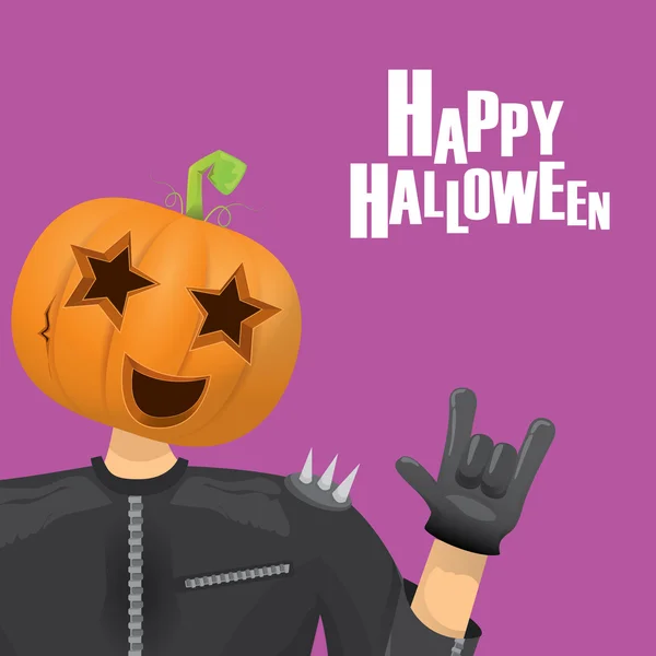 Rock n roll Happy halloween wektor z życzeniami — Wektor stockowy