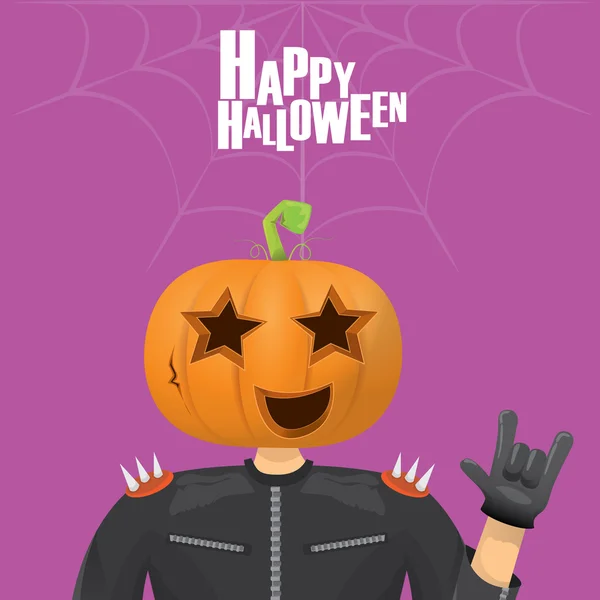 Rock n roll Feliz tarjeta de felicitación vector halloween — Vector de stock