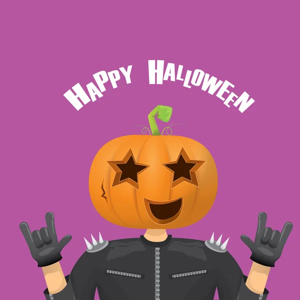 Rock n Roll glückliche Halloween-Vektor-Grußkarte — Stockvektor