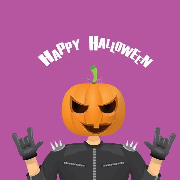 Rock n roll Joyeux Halloween vecteur carte de vœux — Image vectorielle