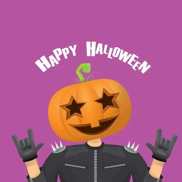 Rock n roll Feliz tarjeta de felicitación vector halloween — Vector de stock