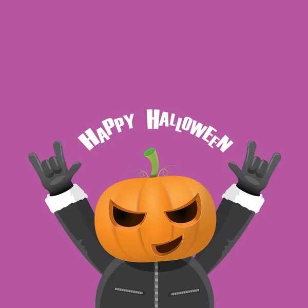 Rock n roll Happy halloween wektor z życzeniami — Wektor stockowy