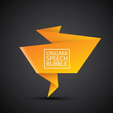 Soyut parlak turuncu origami konuşma balonu