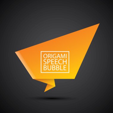 Soyut parlak turuncu origami konuşma balonu