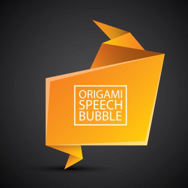 Soyut parlak turuncu origami konuşma balonu