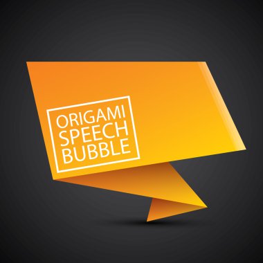 Soyut parlak turuncu origami konuşma balonu