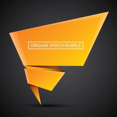 Soyut parlak turuncu origami konuşma balonu
