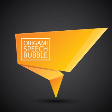 Soyut parlak turuncu origami konuşma balonu