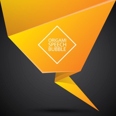 Soyut parlak turuncu origami konuşma balonu
