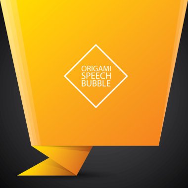 Soyut parlak turuncu origami konuşma balonu