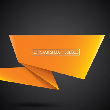 Soyut parlak turuncu origami konuşma balonu