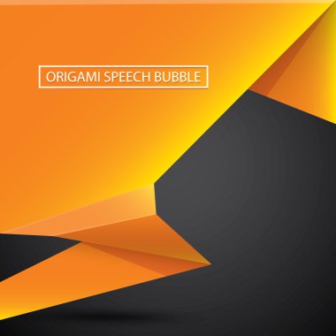 Soyut parlak turuncu origami konuşma balonu