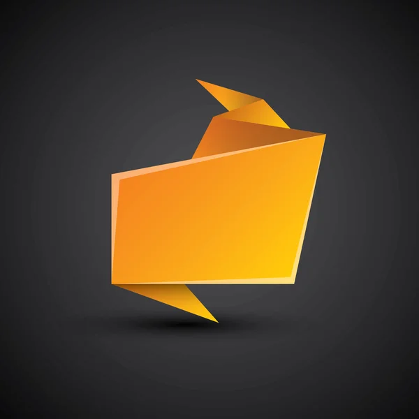 Abstrakte, orange glänzende Origami-Sprechblase — Stockvektor