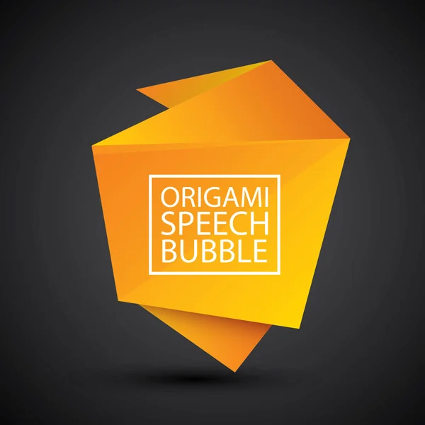 Burbuja de discurso de origami naranja brillante abstracta — Vector de stock