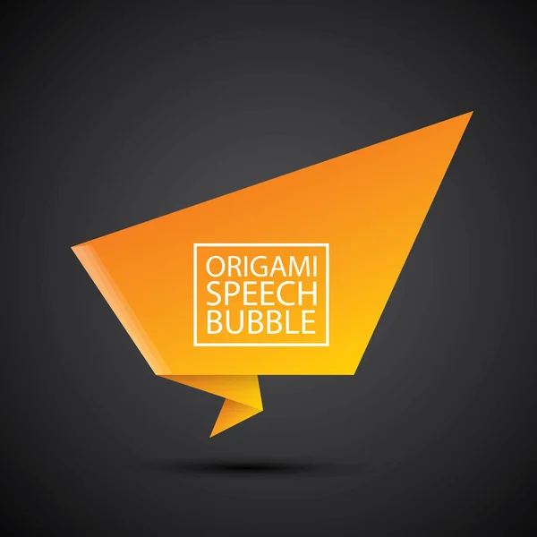 Burbuja de discurso de origami naranja brillante abstracta — Vector de stock