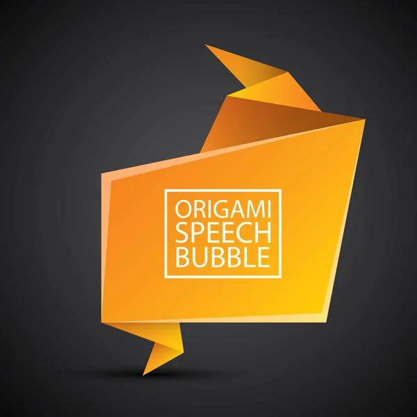 Abstrait brillant orangé origami parole bulle — Image vectorielle