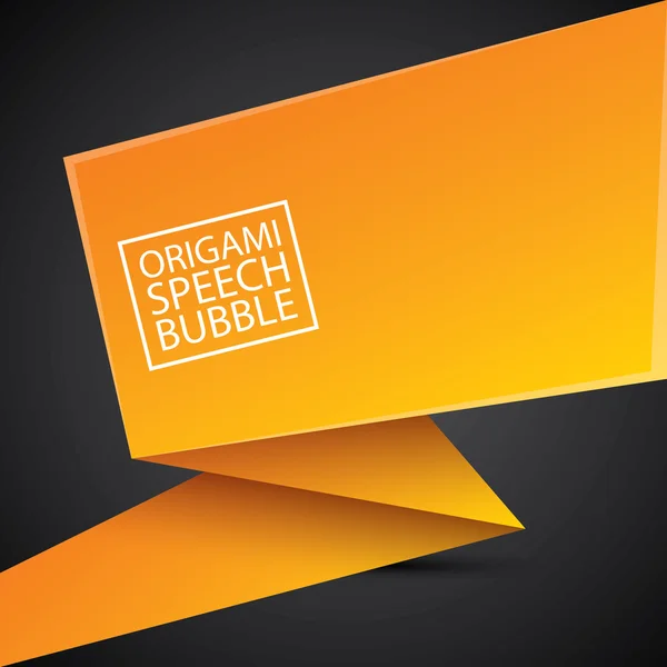 Abstrakta glansigt orange origami pratbubblan — Stock vektor