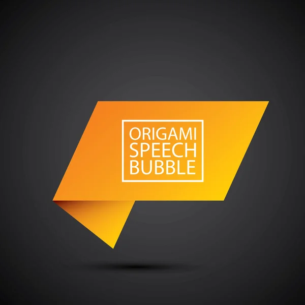 Burbuja de discurso de origami naranja brillante abstracta — Archivo Imágenes Vectoriales