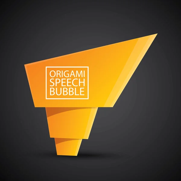 Burbuja de discurso de origami naranja brillante abstracta — Vector de stock