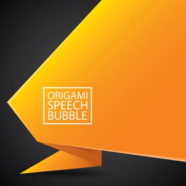 Abstrakta glansigt orange origami pratbubblan — Stock vektor