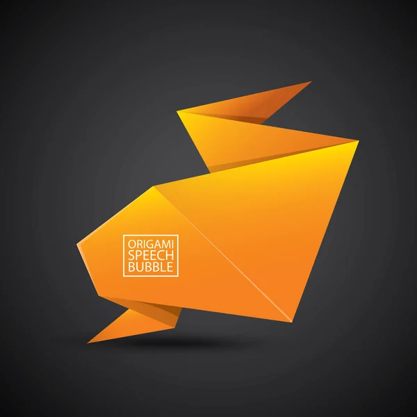 Burbuja de discurso de origami naranja brillante abstracta — Archivo Imágenes Vectoriales