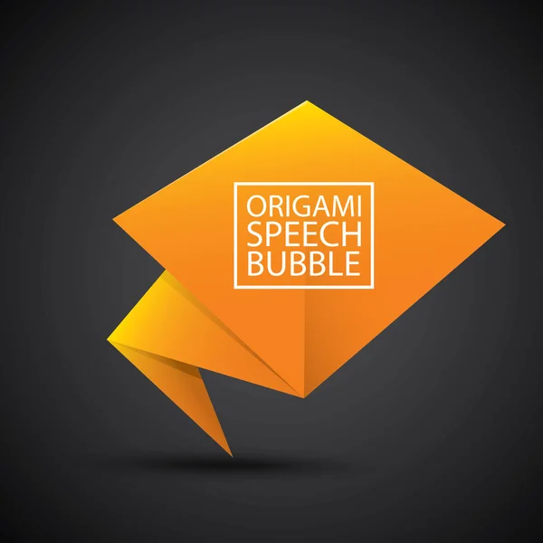 Burbuja de discurso de origami naranja brillante abstracta — Vector de stock