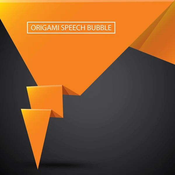 Abstrakcja bąbelek błyszczący pomarańczowy origami mowy — Wektor stockowy
