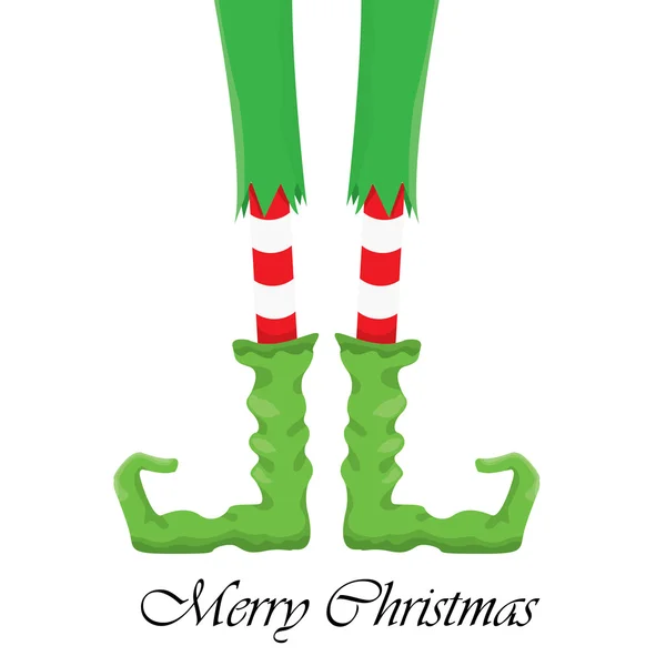 Christmas cartoon elfs legs on white background — Stock Vector