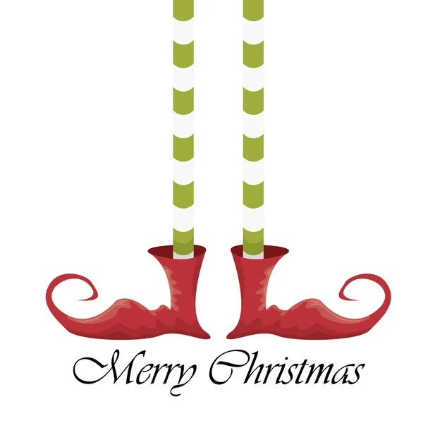 Vánoční kreslený ENF nohy na bílém pozadí — Stockový vektor