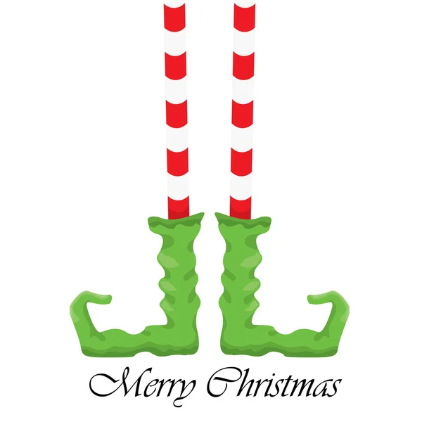 白い背景の上のクリスマス漫画 elfs 足 — ストックベクタ