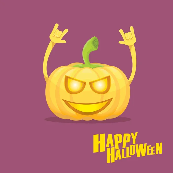 Tarjeta de felicitación de Halloween estilo calabaza rock n roll — Vector de stock