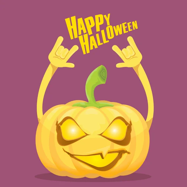 Tarjeta de felicitación de Halloween estilo calabaza rock n roll — Vector de stock
