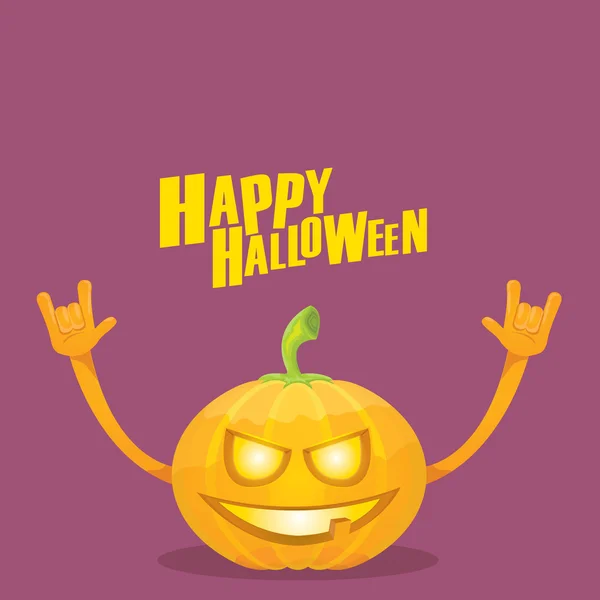 Pumpkin rock n roll style halloween greeting card — Stock Vector
