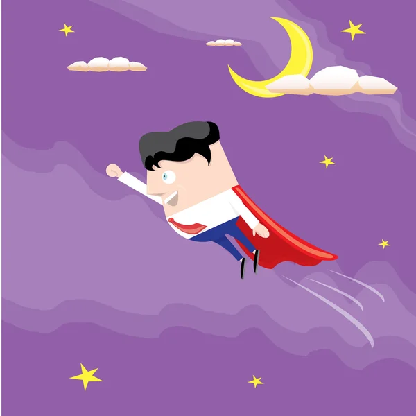 Business man flying. vector illustration. — Stock Vector