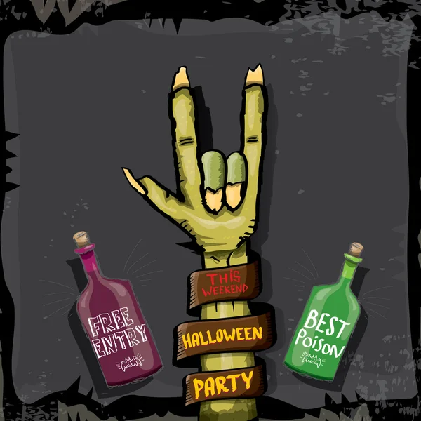 Halloween vecteur rock n roll zombie fond — Image vectorielle