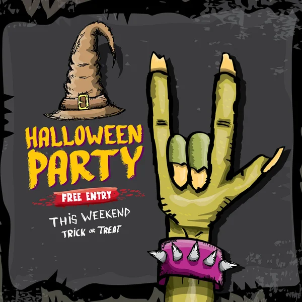 Halloween-Vektor Rock n Roll Zombie-Hintergrund — Stockvektor