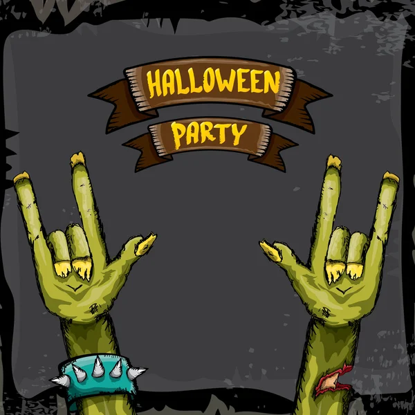 Halloween Rock Party affiche — Image vectorielle
