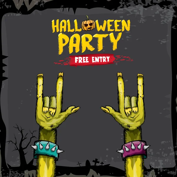 Halloween-Rock-Party-Plakat — Stockvektor