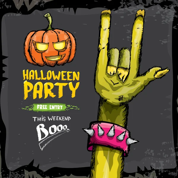 Halloween rock party affisch — Stock vektor