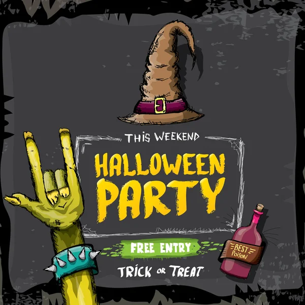 Halloween rock party affisch — Stock vektor