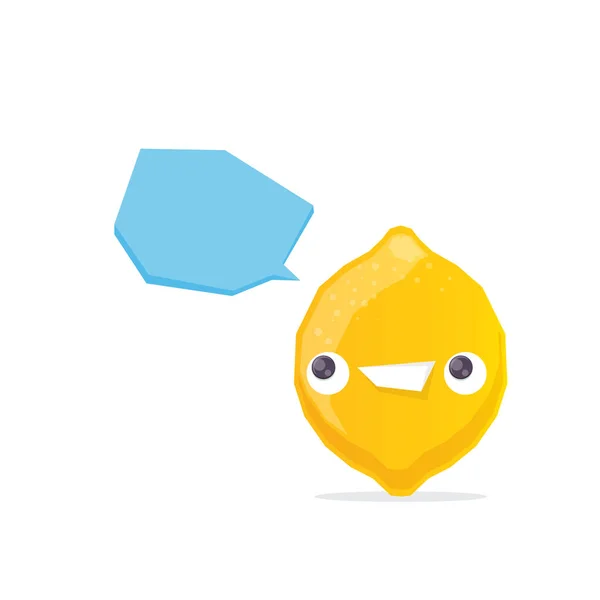 Vector grappige cartoon citroen karakter geïsoleerd op witte achtergrond. funky glimlachen zomer geel citroen citrusvruchten karakter — Stockvector
