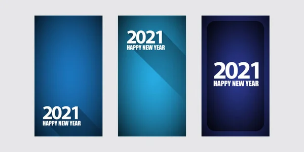 2021 Щасливий новорічний вертикальний набір банерів або вітальна листівка з текстом. вектор 2021 року нові номери ізольовані на вертикальному фоні. Набір шаблонів для дизайну новорічних історій — стоковий вектор