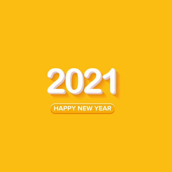 2021 Gelukkig nieuwjaar creatieve design achtergrond of wenskaart met tekst. vector 2021 nieuwjaarsnummers met schaduw geïsoleerd op oranje abstracte achtergrond — Stockvector