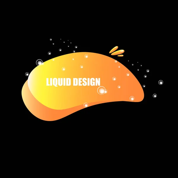 Moderna bandeira laranja vetor abstrato sobre fundo preto sólido. Banner abstrato gradiente com formas líquidas fluentes para design de logotipo, folheto ou infográficos. Ilustração vetorial — Vetor de Stock